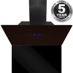 SIA TAG90BL 90cm Black Angled Touch Control Cooker Hood & Toughened Splashback