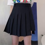 CIDCIJN Women Pleated Skirts, Women Solid Pleated A-Line Sweet Kawaii Blue Skirt,Casual Harajuku High Waist Mini Vintage Vogue Lady Above Knee Skirt,S