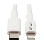 Tripp Lite M102-003-WH USB-C to Lightning Sync/Charge Cable (M/M), MFi