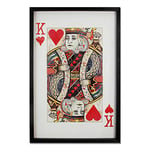 ADM - 'King of Hearts' - 3D effect painting created with collage technique, framed and protected with front glass - Multicolored - H90 cm