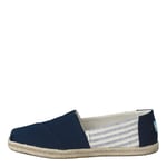 TOMS Women's Alpargata Rope Loafer Flat, Navy Stripes, 3.5 UK