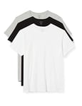 Calvin Klein Men's S/S Crew Neck 3PK Shirt, Black/White/Grey Heather, L (Pack of 3)