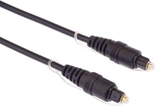 PremiumCord Toslink Optical Audio Cable 1.5m Toslink Plug on Plug Digital Cable for Hi-Fi Stereo Sound TV HQ Audio Soldered Black Color