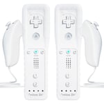 2 Piece Manette de Wii avec Nunchuk et Motion Plus,TechKen Telecommande de Wii sans Fil Controleur Manette Wii Remote Plus Mo