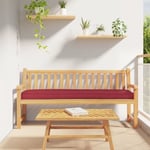 Pallkuddar för bänk 2 st Vinröd 200x40x8 cm Oxford tyg