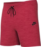 NIKE FD3289-672 B NSW TECH FLC Short Shorts Boy's LT UNIV RED HTR/Black/Black Size L