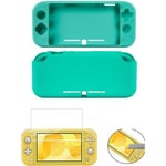 Housse étui silicone de protection pour console Nintendo Switch Lite - Turquoise + Protection écran en verre trempé