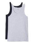 Emporio Armani Underwear Men's 2-Pack Tank Pure Cotton Pyjama Top, Black/Grey, XL (2-Pack)