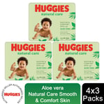 Huggies Natural Care Baby Wipes with Skin Loving Natural Fibres & Aloe Vera