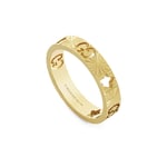 Gucci Icon 18ct Yellow Gold Star Band Ring D - Q.5