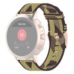 New Watch Straps 18mm Stripe Weave Nylon Wrist Strap Watch Band for Fossil Female Sport/Charter HR/Gen 4 Q Venture HR(Grey) Smart Wear (Color : Yellow)