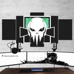 TOPRUN 5 panels Wall Art Tom Clancy's Rainbow Six Siege Minimalist Logo Painting Pictures Print on Canvas For Home Modern Decoration Ready to hang Farmed