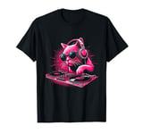 Cat DJ Electronic Beats of House Pink Funny Music T-Shirt