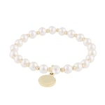 Snö Of Sweden Lydia Small Pearl Elastic Bracelet Gold/White M/L