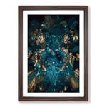 Big Box Art Mirror Reflection in Abstract Framed Wall Art Picture Print Ready to Hang, Walnut A2 (62 x 45 cm)