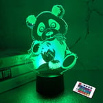 Panda Gifts,3D lamp Kids Night Light with Remote Control 16 Colors Cute Panda Animal Pattern,Auto Changing with Touch Switch Desk Deco Lamps Xmas Birthday Gifts for Kids