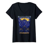Womens Iron Maiden - Powerslave Rework Dark Ink V-Neck T-Shirt