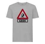 T-Shirt Homme Col Rond Panneau Attention Geek Jeux Vidéo Ordinateur