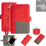 Waleltcase for Xiaomi 14 Ultra red + gray protective cover case bookstyle Hülle