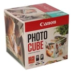 Canon Photo Cube Creative Pack, Blue - PG-540/CL-541 Ink with PP-201 Glossy Photo Paper 5x5 (40 Sheets) + Photo Frame + Double Sided Tape (30pcs) - Compatible with PIXMA Printers