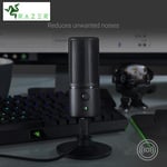 Noir-Razer Seiren X-Microphone de streaming USB, support antichoc intégré, micro cardiod souriant, motif de r