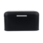 Bread Box - VIFER Vintage Metal Bread Bin Box Large Capacity Kitchen Storage Container Red/Blue/Black 1PC (Black)