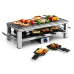 Raclette Table Grill Electric Party Set 1500W 8 Person Pan Stone Stainless Steel