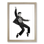 Big Box Art Elvis Presley The Jailhouse Rock Framed Wall Art Picture Print Ready to Hang, Oak A2 (62 x 45 cm)