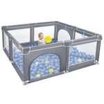 XMTECH Baby lekhage - 200 x 180 x 68 cm - Aktivitetscenter - Skyddsgaller för barn - med halkfri bas