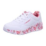 Skechers Fille Shoes, Blanc Rouge Rose, 32 EU