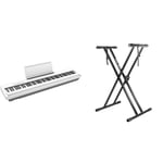 Roland Fp-30X Digital Piano with Built-In Powerful Amplifier And Stereo Speakers. & RockJam XX-363 Xfinity Doublebraced Pre Assembled Keyboard Stand with Locking Straps & Lessons.,BlacK