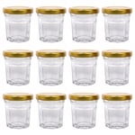 Argon Tableware Glass Jam Jars with Lids - 42ml - Pack of 12