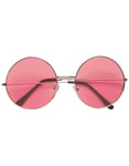 Store Runde 70-talls Briller med Rosa Glass