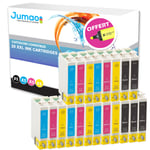 Lot de 20 cartouches jet d'encre type Jumao compatibles pour Epson Stylus DX4850 +Fluo offert