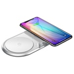 Baseus QI 2.0 Dual Wireless Charger 10W - Silver