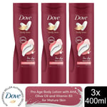 Dove Pro Age Body Lotion with AHA, Olive Oil & VitaminB3 For Mature Skin 3x400ml