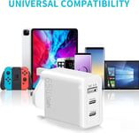 For iPhone iPad Samsung Google Super Fast Charging 65W USB A + C PD Plug Charger