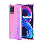 XINNI Case for Realme 8 Pro, Transparent Soft TPU/Slight Gradient Mobile Phone Protective Armour Back Cover, Pink/Purple