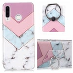 Huawei P30 Lite / P30 Lite New Edition - MARBLE design cover med kickstand - Style A