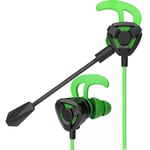 Casques d'écouteurs pour jeux CS Gaming Casque intra-auriculaire 7.1 avec micro Contrôle du volume PC Gamer Earphones-G9 Green