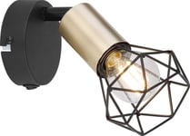 Globo Vägglampa Xara 54802S-1Ab Strömbrytare Svart Mässing
