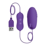 OMG Happy Purple Vibrating Bullet 20 Pattern Fun Mini Egg Vibrator USB Charge