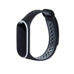 KOMI Straps compatible with Xiaomi mi Band 4 / mi band 3, Colorful Women Men Silicone Fitness Sports Replacement Band(black/grey)