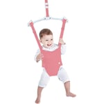 XIAOXIA Baby Door Jumper, Baby Exerciser with Door Clamp, Bounce Spring, Length Adjustable Baby Hanging Swing Jump Bouncer for Infant Toddler 6-24 Months,Pink