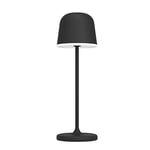 EGLO Lampe de table extérieure Mannera, lampe de chevet LED dimmable sans fil, USB, luminaire d’extérieur tactile en métal noir et plastique blanc, blanc chaud, IP54