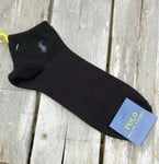 GENUINE POLO RALPH LAUREN Black Low Cut No Show Trainer SOCKS 77% Cotton RL8