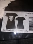 Call Of Duty Ghosts Gaming T-Shirt - Black Womens Top - Small S new Sealed