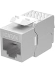 Pro Keystone module RJ45 CAT 6A STP slim-line - Silver - 0 cm