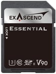 EXASCEND Carte SD 256GB UHS-II V90 R300/W280 Essential Serie