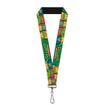 Teenage Mutant Ninja Turtles Unisex Lanyard - 1.0" Classic Tmnt Group Pose3/Tmnt Logo Green/Multi Color Key Chain, Multicolor, One Size UK